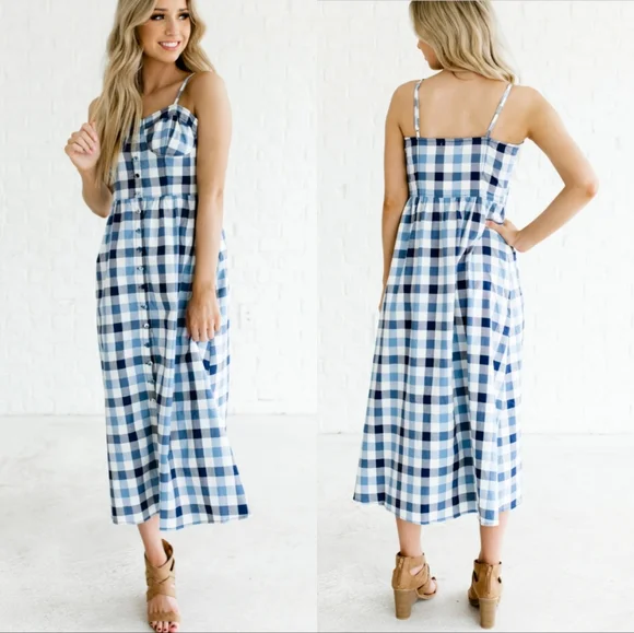 Current Air | Dresses | Nwt Anthropologie Current Air Gingham Blue Midi | Poshmark Current Air | Dresses | Nwt Anthropologie Current Air Gingham Blue Midi | Poshmark